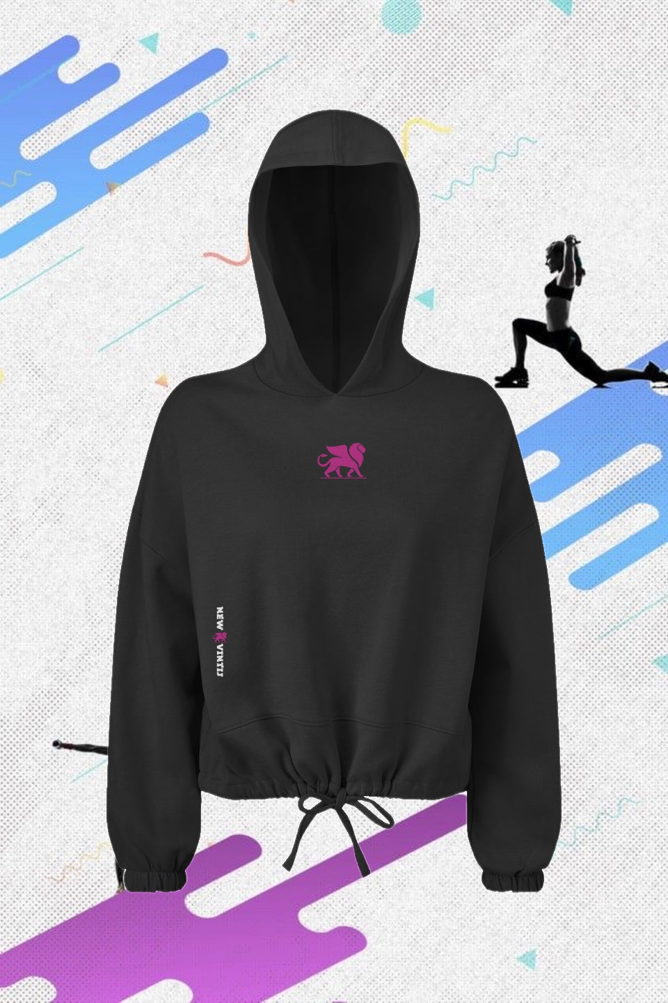 Women’s Cropped Hoodie- logo icon(s)
