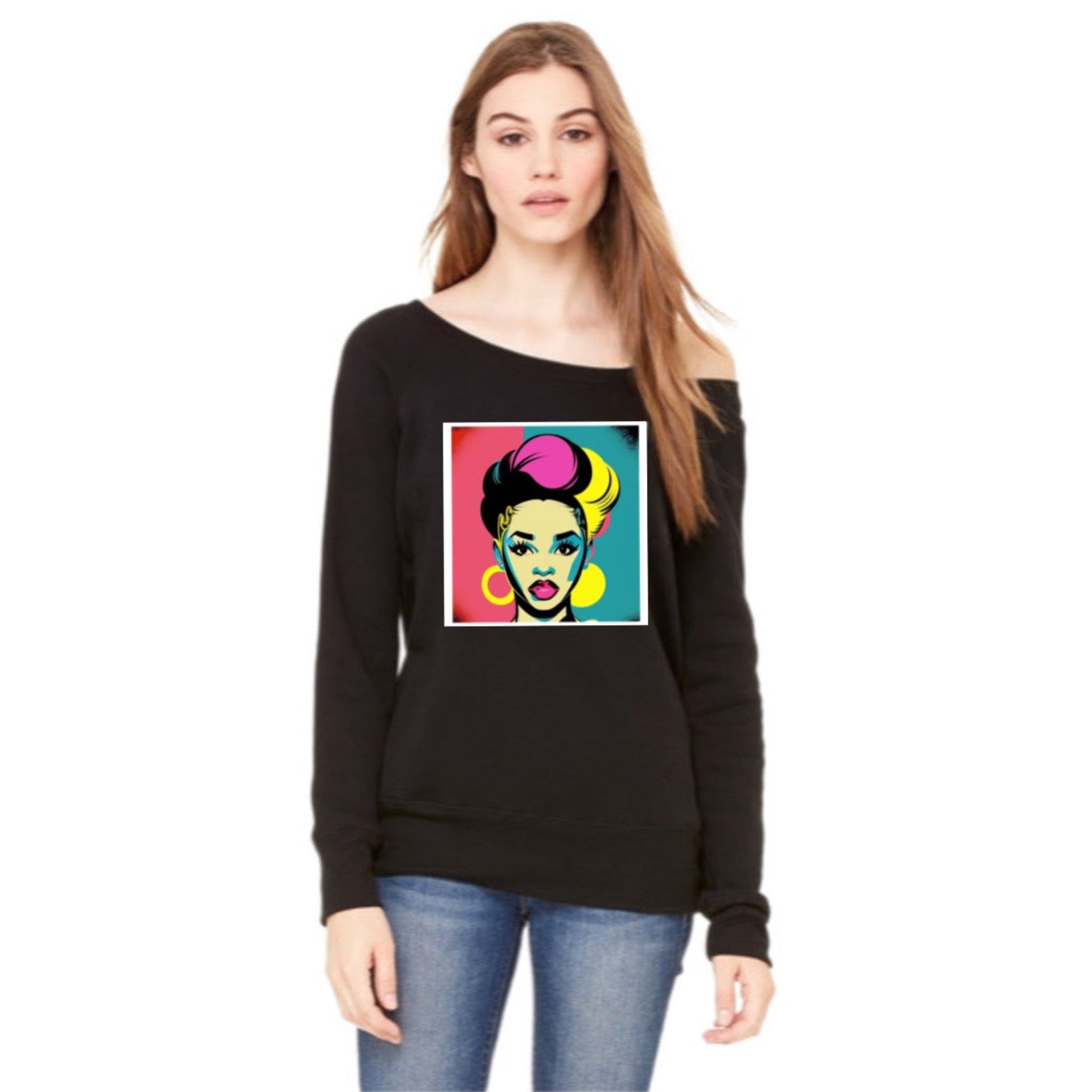 Wide Neck Sweatshirt- k’onijo nefisi art