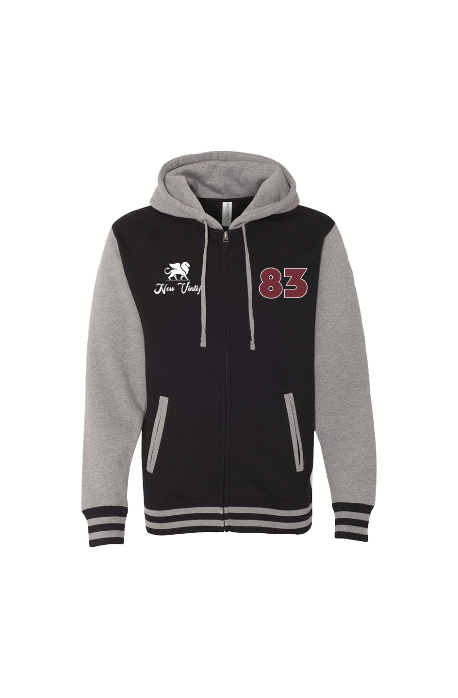 VARSITY ZIP HOOD- logo icon/83