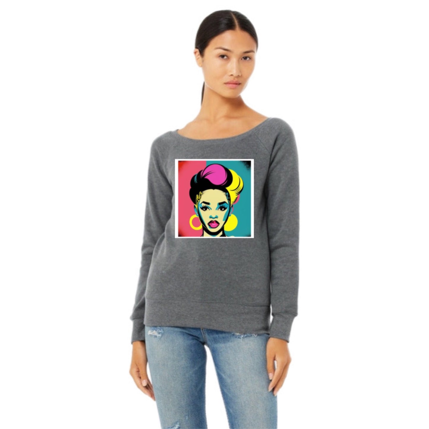 Wide Neck Sweatshirt- k’onijo nefisi art