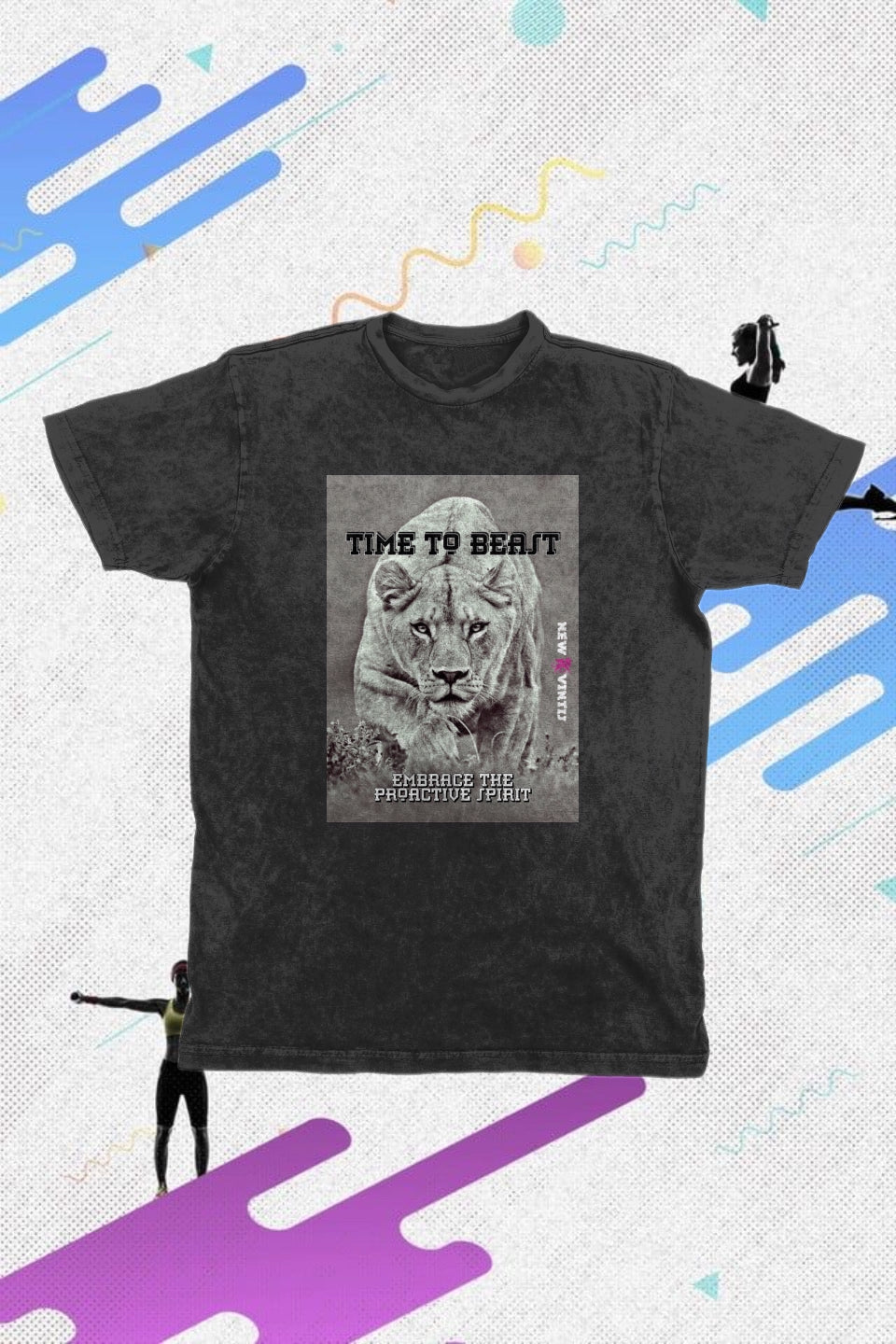 Ladies, distress tee- proactive spirit