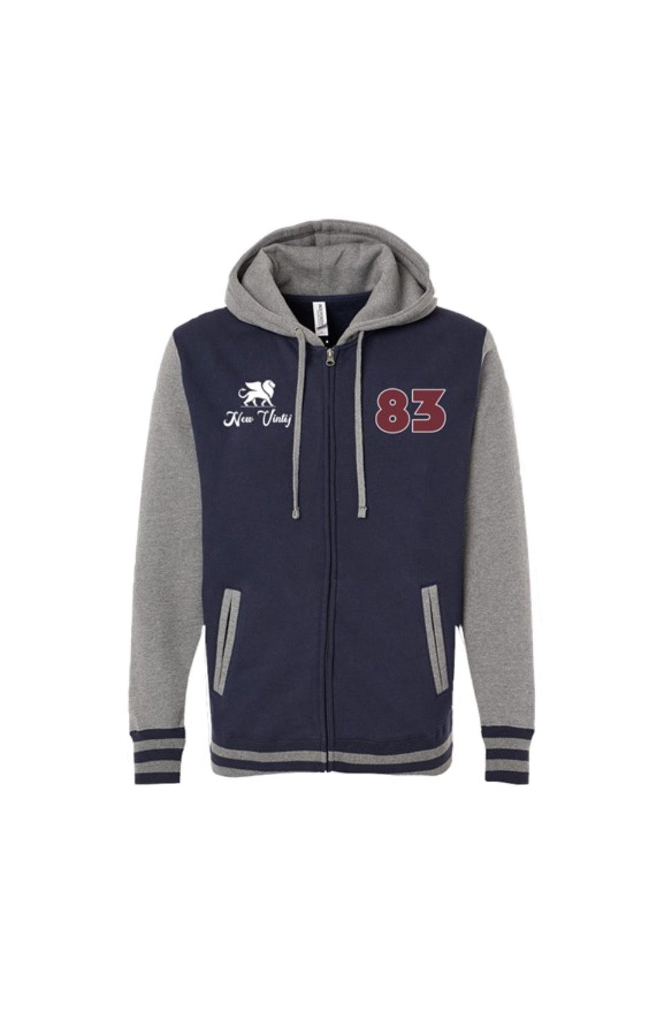 VARSITY ZIP HOOD- logo icon/83