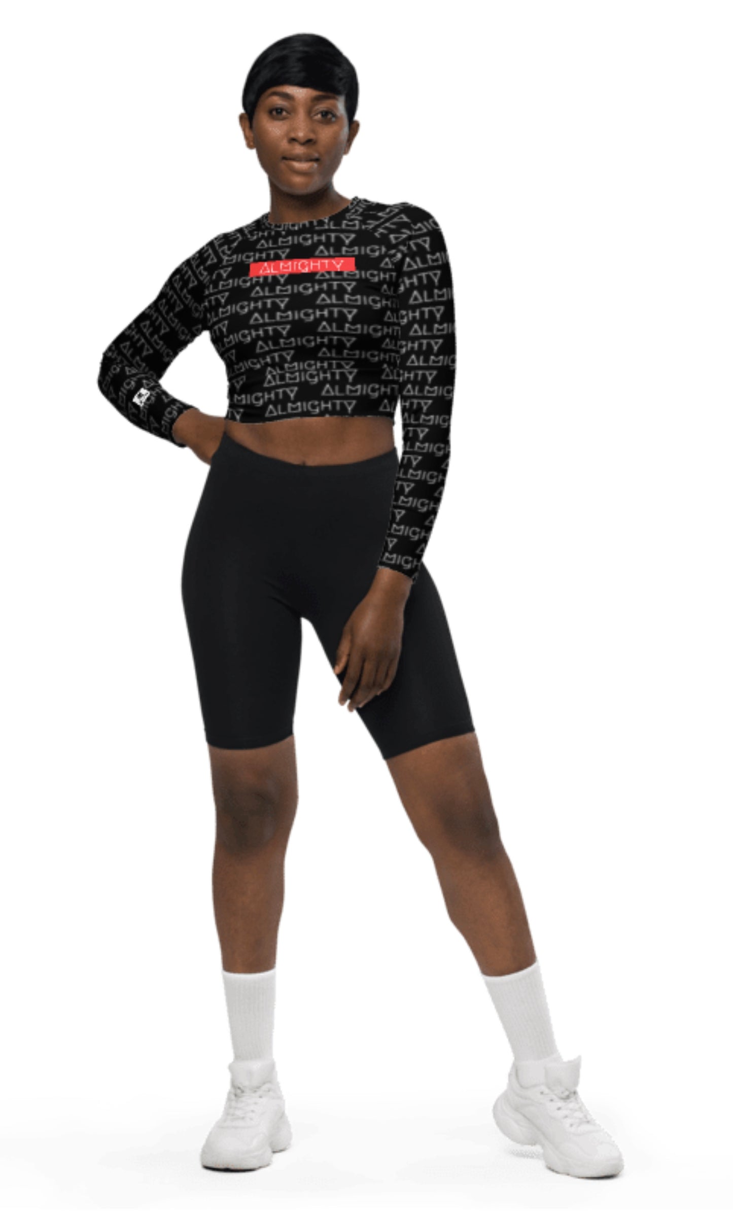 long-sleeve crop- Almighty