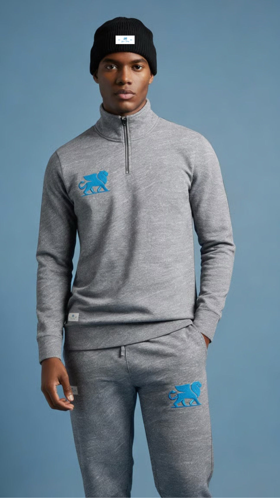 MEN'S HALF ZIP SWEATSHIRT- big logo